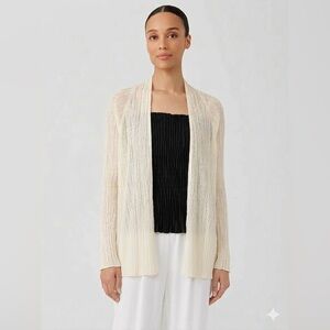 Eileen Fisher Linen Silk Blend Cardigan Size XS